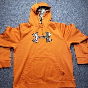 Under Armour UA Storm Hoodie Men’s Large Blaze Orange Camo Pullover